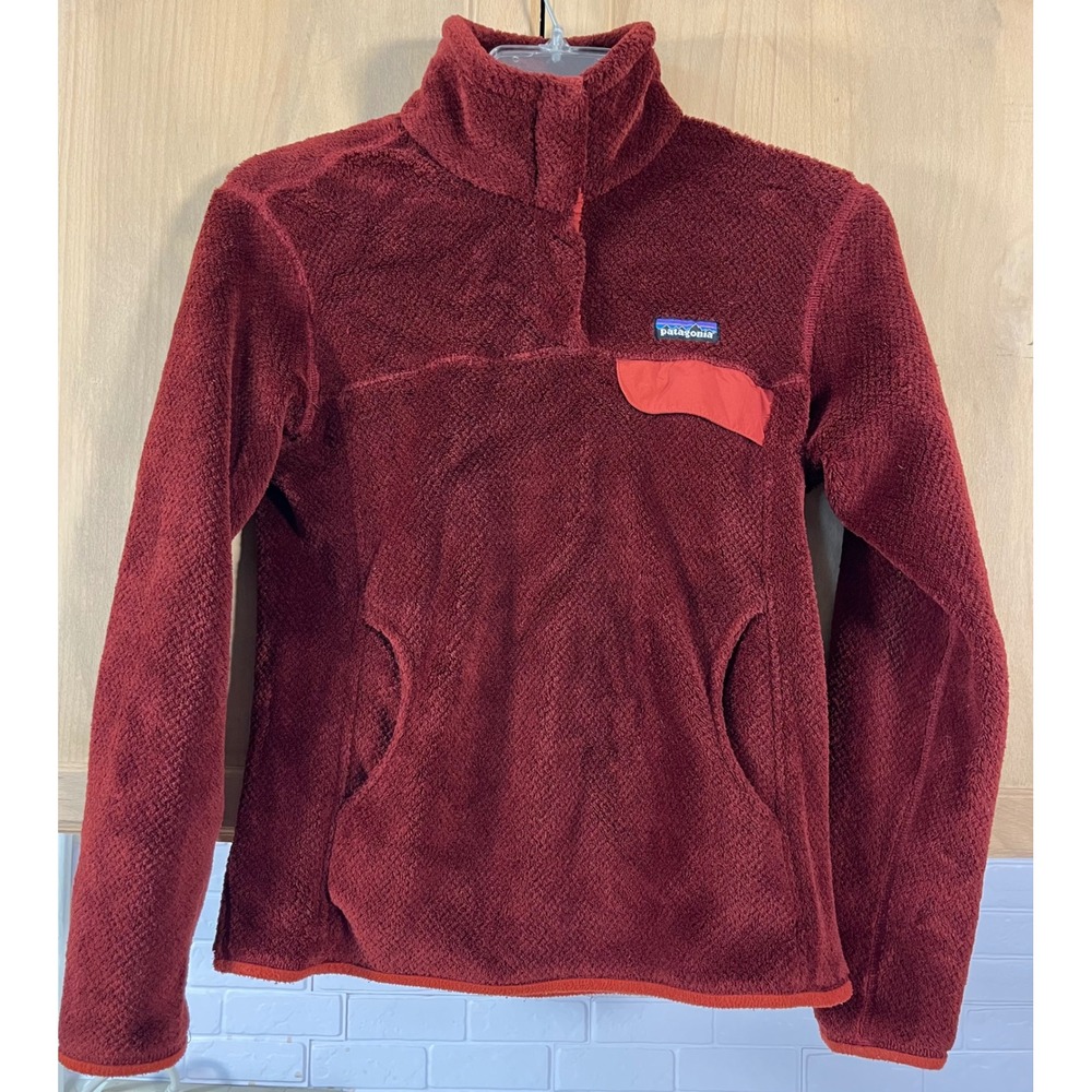 Patagonia Re-Tool Snap-T Pullover Womens Medium Red Burgundy Fleece Jacket